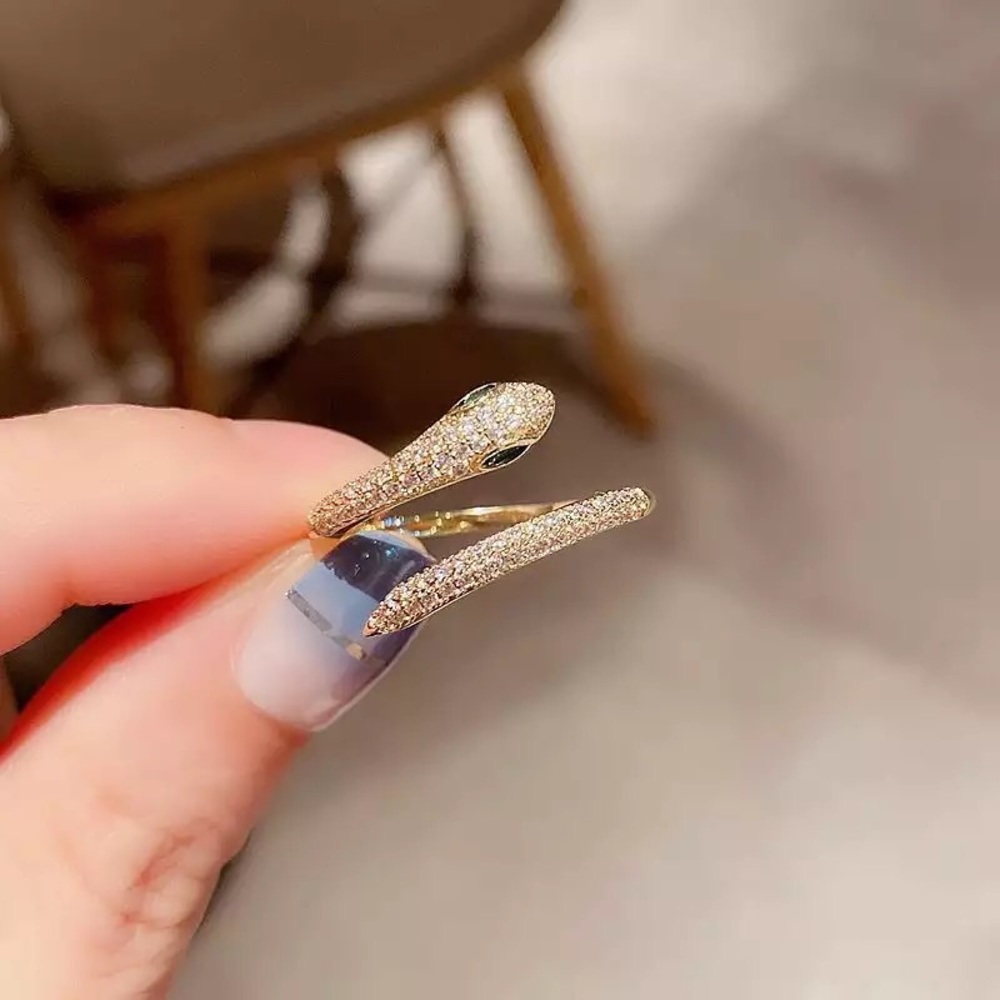 925 Sterling Silver Snake Adjustable Ring - Picture 6 of 7